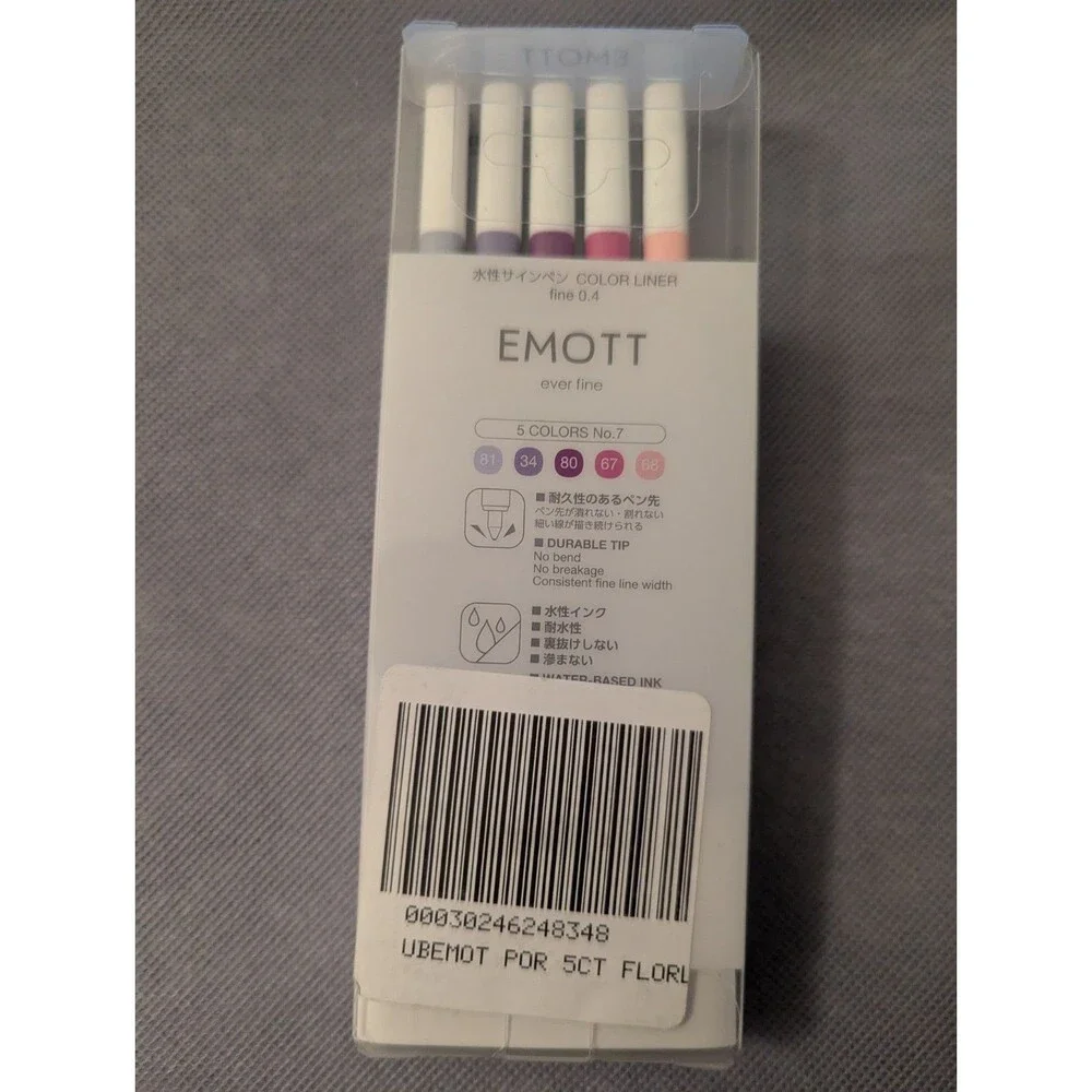 Uni Uniball Emott Ever Fine No. 7 Set Water-based Pen 5 Colors Set New